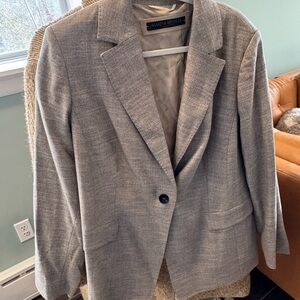 New without Tags - Marina Rinaldi Virgin Wool Textured Tan Blazer